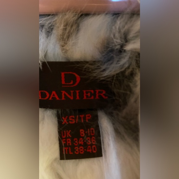 White Danier leather coat with rabbit fur inside. - Picture 4 of 9